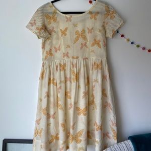 vintage butterfly babydoll dress thrifted in Paris